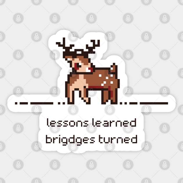 Pixel Antlers: Bridges of Growth Sticker by PixelwearStore